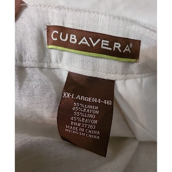 Cubavera Mens Size XXL 44 46 Beige Oatmeal Wide Leg Drawstring Linen Blend Pants - Picture 8 of 10